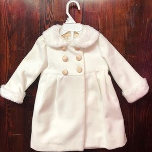 Maggie & Zoe Faux Fur Coat & Dress Set (12 Months)